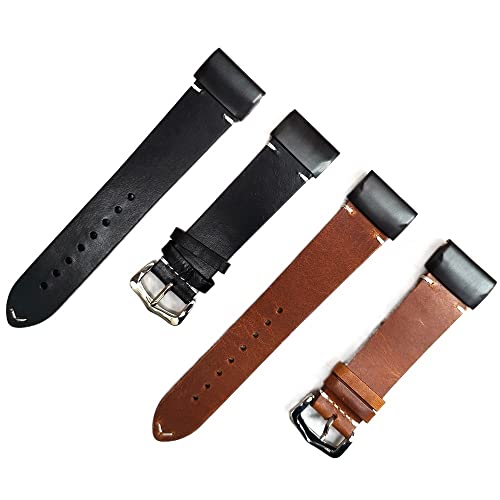 Bracelet Fenix 6 cuir ciré 22mm interchangeable pour Garmin Instinct - 6