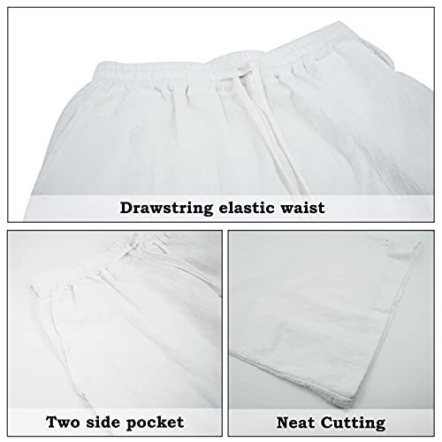 AIEOE Mens Casual Linen Pants Elastic Waist Pocket Drawstring Loose Trousers for Yoga Jogger Sports House2