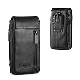 MATERIAL – Hergestellt aus hochwertigem, weichem Leder mit einer natürlichen, weichen Oberflächenstruktur, die Ihr Telefon vor Staub, Regenschauern und Kratzern schützt. Der Innenraum ist mit Polyestergewebe gut gepolstert, was diesen Telefonholster zum gemütlichsten und sichersten Stauraum für Smartphones macht.