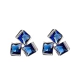 LNNSHX Pendientes circonita cúbica, hipoalergénicos, chapados en Platino para Mujeres y niñas, Nombre del Color: Azul (Color: Color)