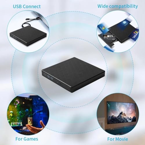Lectora externa de DVD USB 3.0 portátil para PC miniatura 5