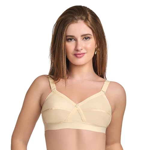 Image of TRYLO KPL Women's Cotton Non-Padded Bra Black /Black Currant /Butter SCOT /Coral /MARUN /Rasberry /Rose Gold /Nude /Sapphire /Skin /White 30 to 40 Available Cups C to I