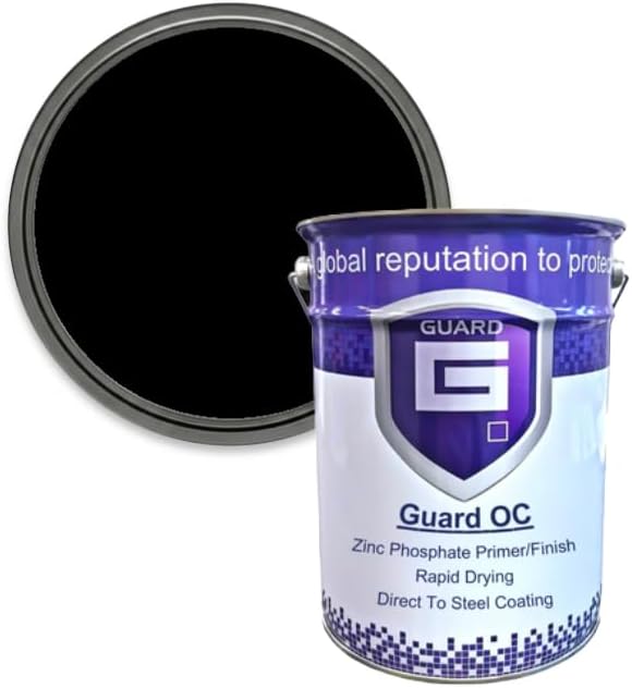 Guard OC - Shipping Container Skip Paint Zinc Phosphate One Coat Paint for Metal - Satin (Black, 1 Liter)