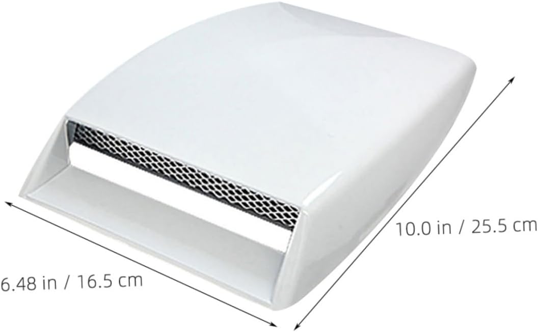 Car Hood Vent Scoop Universal Air Flow Intake Grille Cover White Compatible Cars Enhances Engine Cooling