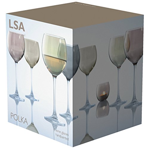 Lsa International Metallic Polka Wine Glass (4 Pack), 13.5 Fl. Oz., Assorted #TOP5