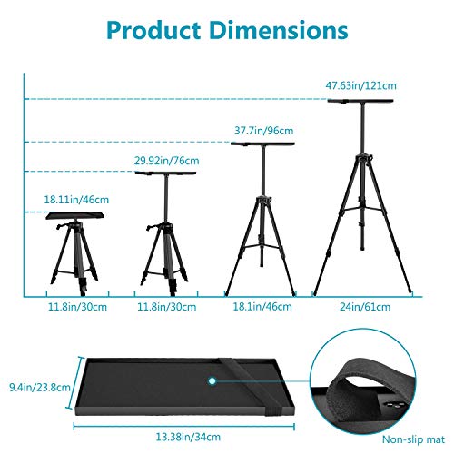 Neewer Aluminium Stativ Projektor Ständer, Verstellbarer Laptop Ständer, Computer Ständer mit Ablage und Tragetasche für… – Bild 3