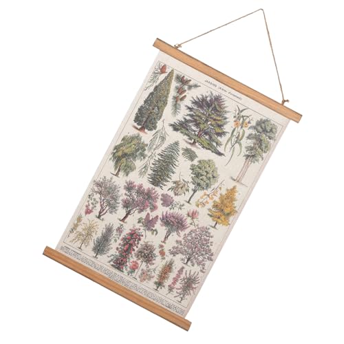 Cuadro colgante retro para salón: decoración vintage con motivos vegetales de tela