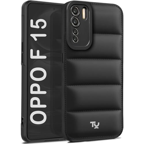 Image of TRUEUPGRADE Back Case Cover for Oppo F15 | Compatible for Oppo F15 Back Case Cover | Puff Case with Camera Protection |Black