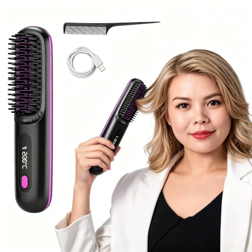 Plancha de cabello inalámbrica Hyokyche negra mini miniatura 1