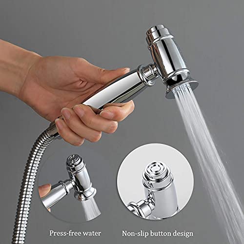 Ensemble de toilette mural avec flexible de douche en laiton - 4