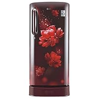 LG 190 L 4 Star Inverter Direct-Cool Single Door Refrigerator (GL-D201ASCY, Scarlet Charm, Base stand with Drawer, 2022 Model)