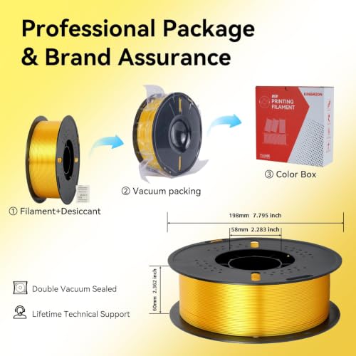 Image of Kingroon Silk PLA Filament Bundle 10kg, 3D Printer Filament 1.75mm | 10 Assorted Colors, Silk Luster & Invisible Layering, Dimensional Accuracy + /- 0.02mm, Low Warp & Clog-Free, Fits Most FDM