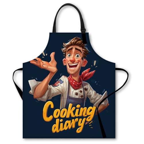 Image of Nuxovilar Cute Cooking Kitchen Apron, 26.77 * 30.7 Inches, Essential for Kitchen Cooking, Baking, Festive Gatherings