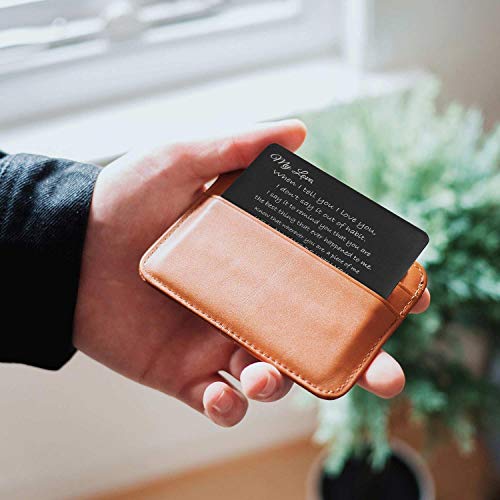 Dreambell Personalized Engraved Text Photo Custom Wallet Mini Insert family Love Note Card To My Son From Mom Birthday Graduation Gift2