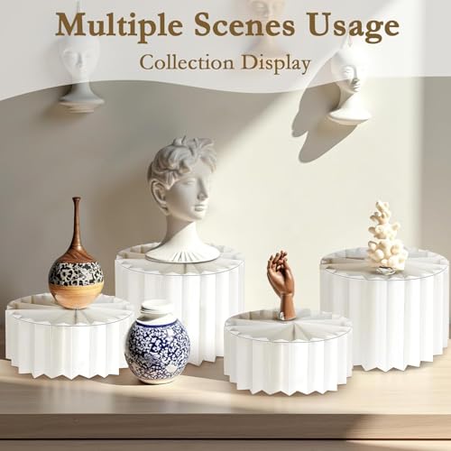 Présentoirs blancs cylindriques pour gâteaux et bijoux de valeur - 7
