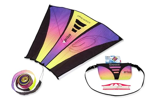 Prism Kite Technology Sinewave Plasma Mesmerizing Parafoil Kite Ready to Fly with 200 Foot Line and Removable 20 Foot Matching Tail
