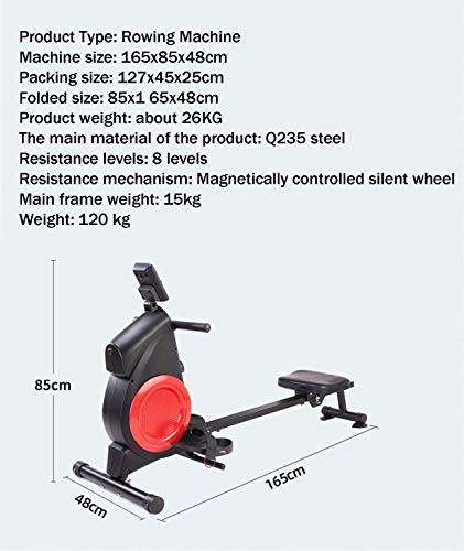 Image of Rowing Machine Foldable Hydraulic Rower Trainer Workout Machine HD LCD Electronic Screen Suitable for Home Fitness Exercise
