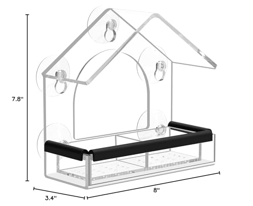 image for Clear Window Bird Feeder with 5 Extra Strong Suction Cups, DY-SKTY Stu