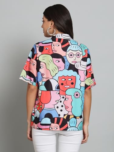 Image of FUNDAY FASHION Women's Crepe Loose Fit Wear Boxy Fit Printed Casual Shirt