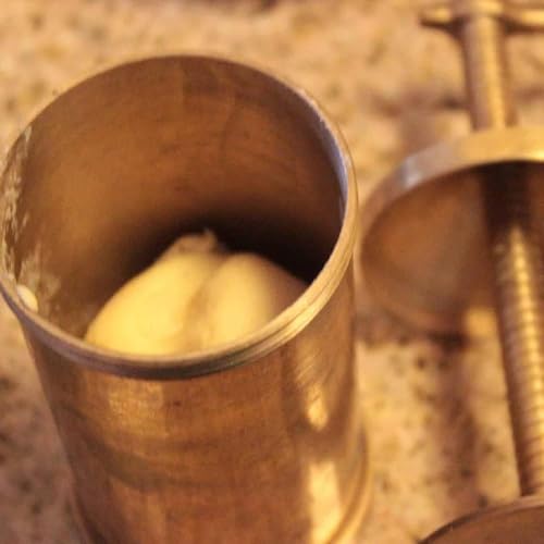Image of Thangam Pure Brass Sev Sancha Machine with Free 6 Different Jali for Making Different Types of Sevaiya, Sev, Gathiya Murukku, Chakli, Bhujia Etc (450 Gram)