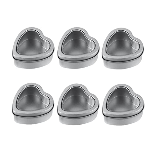 STOBAZA Box 6個入り 箱 ハート型キャンディーボックス キャンディーストレージ メタルパーティー ブリキの箱 小さな ボックス 赤ちゃん 塩ビ