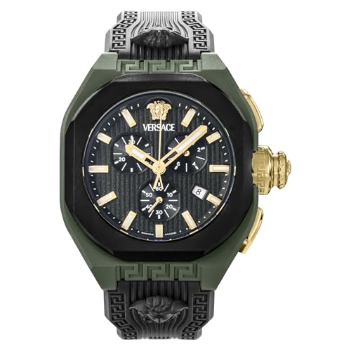 [VERSACE] メンズ 腕時計 ヴェルサーチェ Ｖレジェンド VE9L00625 クォーツ 日常生活防水 サファイアガラス グリーン文字盤 バイオセラミック [並行輸入品]