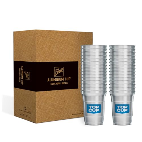 Top Cup 16 Ounce 30 Count Reusable Aluminum Party Cups | Cold-Holding Recyclable Made in USA
