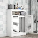 CADEHUB Cubre radiador Blanco con Compartimento Superior, Impermeable e ignífugo para radiadores Antiguos. Oculta Las tuberías y es fácil de Montar. 23' Lx9.8 Wx39 H/60x25x100cm