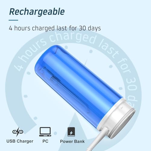 YaFex Water Dental Flosser Cordless for Teeth: Portable Oral Irrigator Rechargeable Collapsible Travel Teeth Cleaner with Case, 4 Modes with DIY, 5 Jet Tips, IPX7 Waterproof for Teeth Cleaning - Thumbnail 6