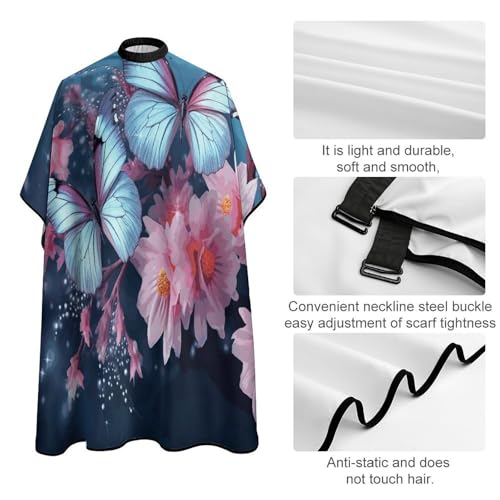 Capa para cortar cabello Butterfly Blossoms 170x144 cm miniatura 4