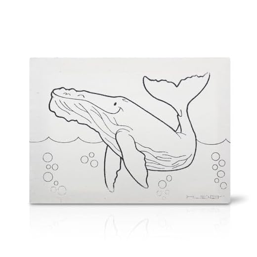 Tela De Pintura Riscada, 16cm X 22cm, Desenho: Baleia - Souza & Cia (Ref: 8164)