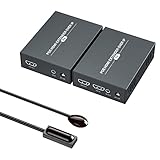PW-DT237P-IR HDMI Extender über IP 150 m/492 ft 150 m Übertragung über Cat5e/6/7/8-Netzwerkkabel Unterstützt lokales Loopout und IR-Steuerung、POE-Switch-Netzteil