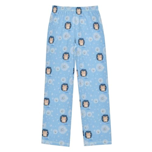 Hedgehog Dandelion Boys Long Pants Soft Trousers Elastic Waist Kids Lounge Bottoms with Pockets S-XL