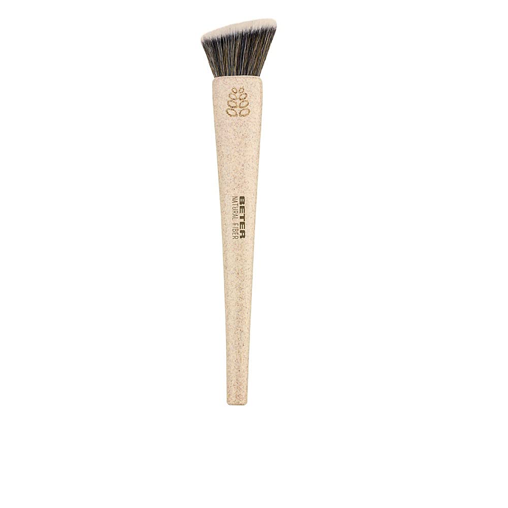 Beter - Kabuki Foundation Brush, Flat, Synthetic Hair, Cruelty-Free, Natural Fibre Handle Made of Wheat Fibres, Ideal for Your Makeup Brush Set