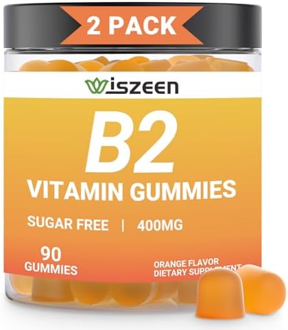 Wiszeen Vitamin B2 Gummies - Riboflavin 400mg Supplement for Kids & Adults - B2 Riboflavin Gummies B2 Vitamins with Magnesium, CoQ10