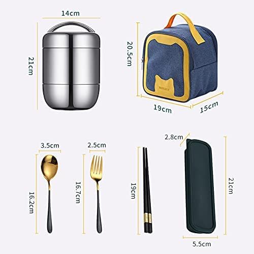 Tarro De Comida Con Aislamiento Al Vacío, Termos Para Comida Caliente, Horas De Comida Sin Bpa De Acero Inoxidable, Para Niños, Almuerzo Escolar, Adultos, Llevar El Almuerzo Al Trabajo,Tres Capas,
