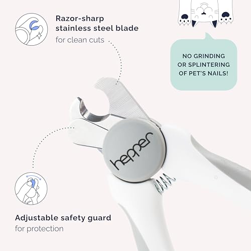 Hepper Cat Nail Clipper Kit - Small And Large Sharp Cat Claw Clippers With Added Nail File And Storage Pouch thumb #1