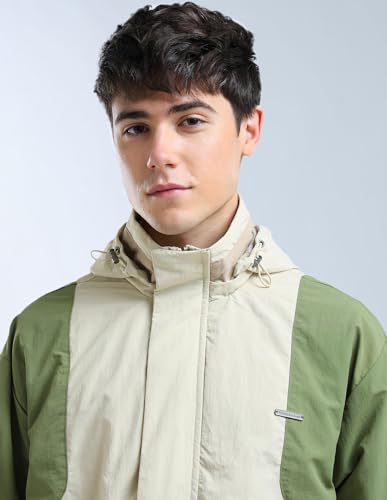 Image of Flying Machine Oversize Fit Colour Blocked Casual Jacket