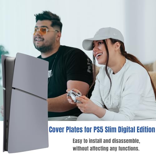 Image of Digital Edition Cover Plates for New PS5 Slim Console, Shell Panels Compatible with New PlayStation 5 Slim Accessories Protective Replacement Faceplate 30th Anniversary(Grey)