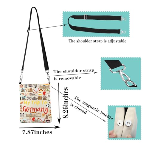 JYTAPP Germany Travel Gift My Trip To Germany Crossbody Bag Germany Souvenirs Bag Crossbody Purse for Women2