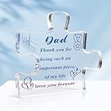 Gifts for Fathers Dad Gifts from Daughter Son, Acrylic Plaque Father Birthday Gift Ideas Dad Gift for Daddy Father in Law for Best Daddy Christmas Fathers Day Home Desktop Decorations Puzzle Ornaments