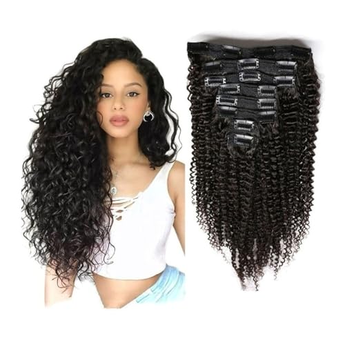 Extensiones de cabello humano Remy con clip, ondas profundas de calidad natural premium 26"