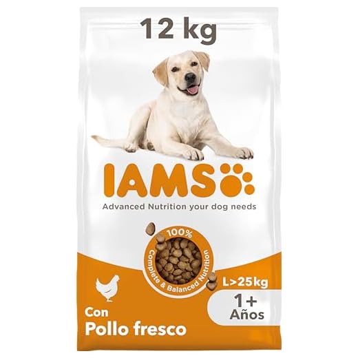 IAMS for Vitality Alimento seco para perros adultos (1-6 años) de raza grande con pollo fresco, 12 kg
