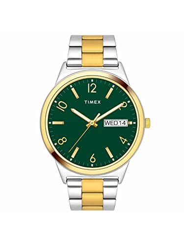 TIMEX Classics Collection Multifunction Men’s Analog Green Dial Coloured Quartz Watch, Round Dial with 41mm Case Width – TWTG10006