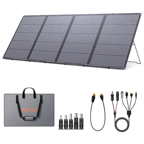 Image of NURZVIY 400W Foldable Solar Panel - Lightweight, Enhanced Stands for Easy Setup, Portable Solar Charger with Adjustable Support, 34.2V Waterproof for RV/Campervan Travel, Power Outage, Shed