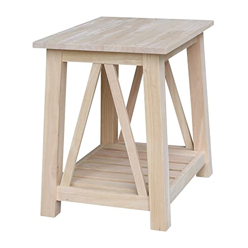 Ic International Concepts End Table, Ready To Finish #TOP2