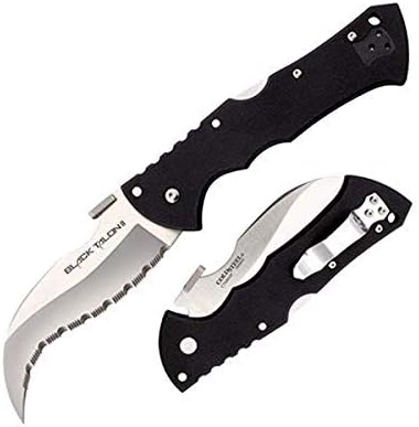 Cold Steel Black Talon II Folding Knife with Tri-Ad Lock and Pocket Clip, Serrated, 4.0"