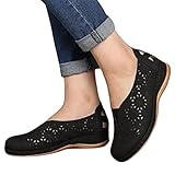 JENPECH Comfortable Women Sandals Round Toe Anti Skid Wedge Heel Slip On Hollow Out Shoes Footwear...