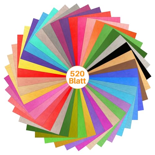 ihaspoko 520 Blatt Mehrfarbig Seidenpapier 20 * 29cm Transparentpapier Geschenkpapier für Handwerk und Geschenkverpackung Dekorativ