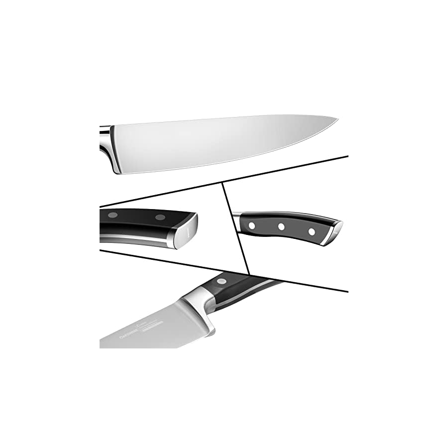 OAKSWARE Kitchen Knife Set 3-Piece, Ultra Sharp Kitchen Knives, Paring Knife and Utility Knife for Kitchen, German Steel & Ergonomic ABS-Handle